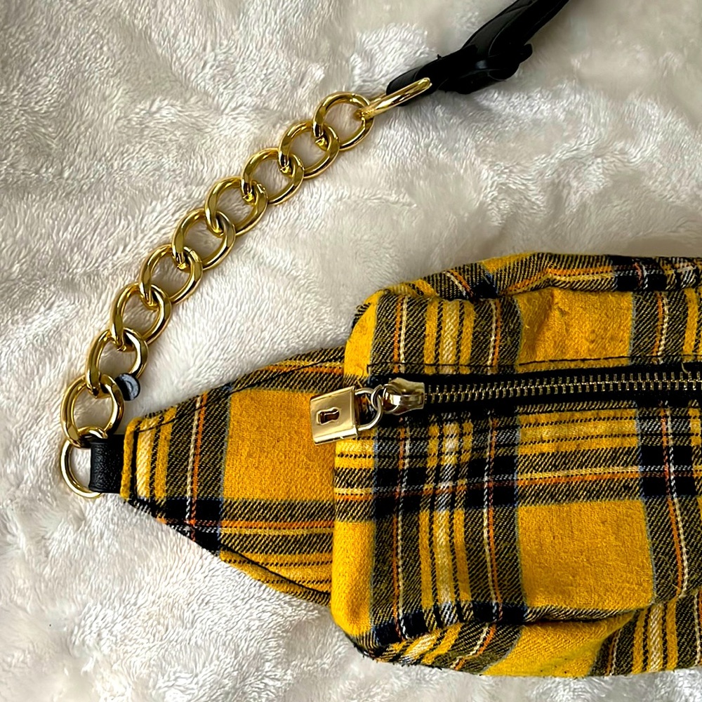 🔴 Plus Size Yellow Plaid Fanny Pack